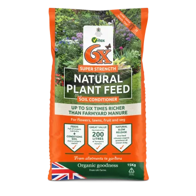 Vitax 6X Natural Fibrous Fertiliser 15kg Bag